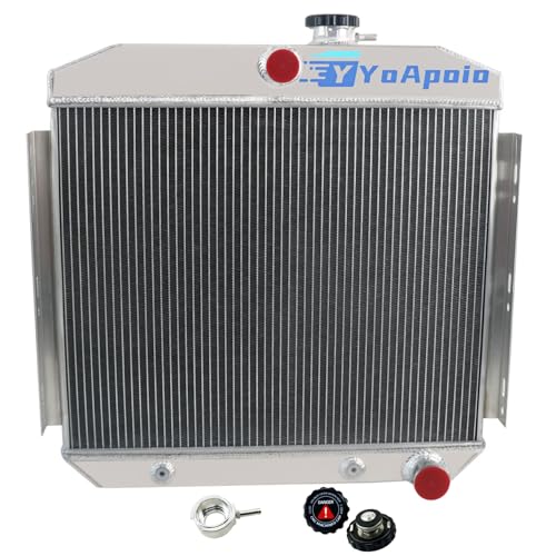 4 Row Aluminum Radiator for 1955 1956 1957 Chevrolet Bel Air Nomad L6 4.6L, Full Performance Aluminium Radiators, Automotive Replacement Radiator