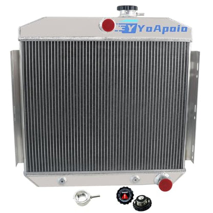 4 Row Aluminum Radiator for 1955 1956 1957 Chevrolet Bel Air Nomad L6 4.6L, Full Performance Aluminium Radiators, Automotive Replacement Radiator