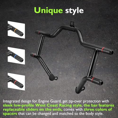 Mofun Engine Guard Crash Bar Fit for Harley Touring 2009-2023, Gloss Black - size: 09-23