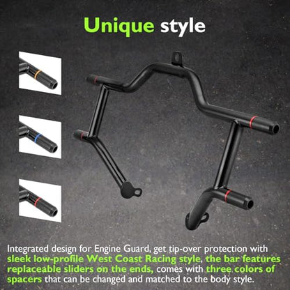 Mofun Engine Guard Crash Bar Fit for Harley Touring 2009-2023, Gloss Black - size: 09-23