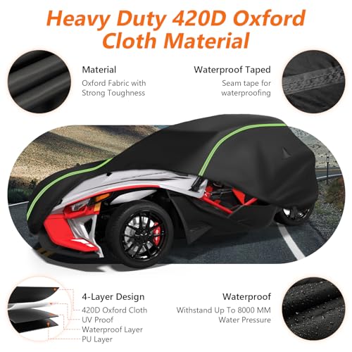 Full Cover fit for Polaris Slingshot with Roof, 420D Cloth Windshield Cover - size: for Polaris Slingshot with Roof