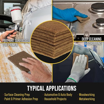 Dura-Gold 6" x 9" Gold Coarse Scuff Pads, Box of 10 - Scuffing, Scouring - color: Gold