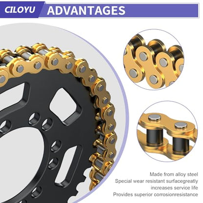 #35 Go Kart Chain 3 Feet 95 Links for Go Cart Mini Bike Dirt Bike - color: Gold