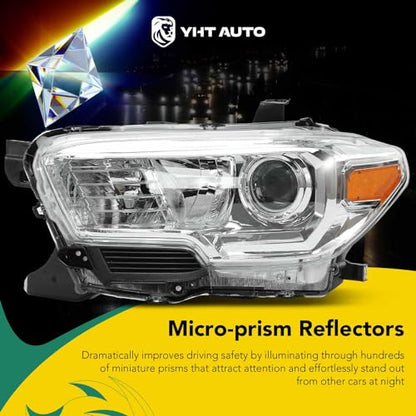 YHTAUTO Pair Headlights Assembly for Toyota Tacoma 2016-2023 - size: 2016-2023