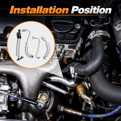 FUSCH Turbo Oil Return Drain Line & Oil Feed Pipe Hose kits Compatible with Chevy Cruze 2011-2016 Sonic 2012-2020 Trax 2015-2021 Buick Encore 2013-2021 1.4L Engine Replace#: 55587854 55592600 55568031