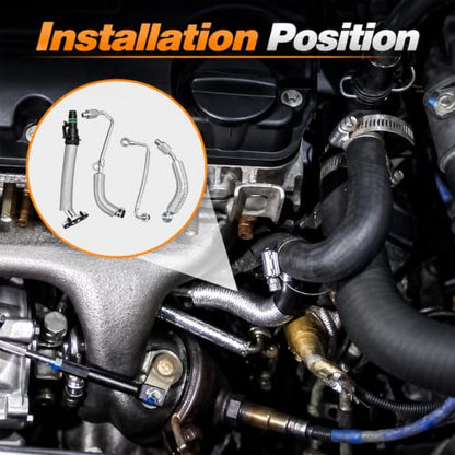 FUSCH Turbo Oil Return Drain Line & Oil Feed Pipe Hose kits Compatible with Chevy Cruze 2011-2016 Sonic 2012-2020 Trax 2015-2021 Buick Encore 2013-2021 1.4L Engine Replace#: 55587854 55592600 55568031