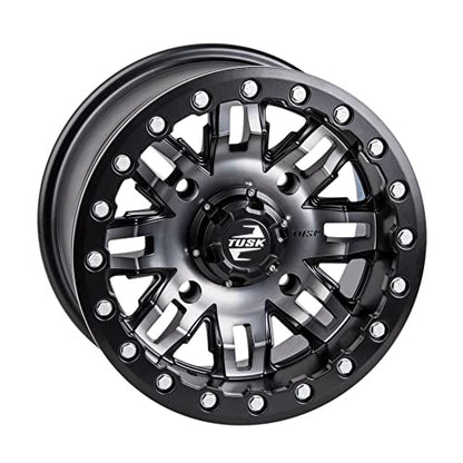 4/156 Tusk Teton Beadlock Wheel 15x10 5.0 + 5.0 Gun Metal/Black For Kawasaki MULE Pro-FX 820 EPS 2016-2023