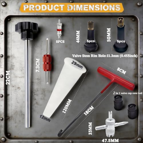 Tire Valve Stem & Core Removal Replacement Installation Tool Kit