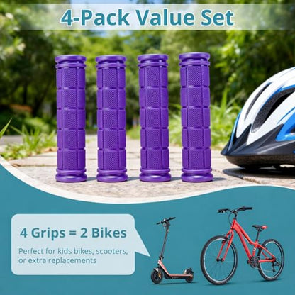 CHUNZEXI 4 PCS Rubber Bike Handlebar Grips - color: Purple