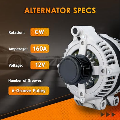 New 3.6L Alternator Fit for Dodge 11-20 Grand Caravan, Town & Country 11-16 - size: 11570N