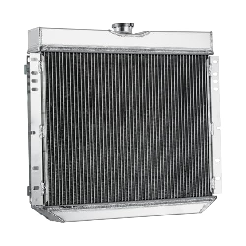 4 Core Radiator&Fan Shroud kit for 63-70 Ford Mustang Fairlane Mercury Cougar, 20" W Core Aluminum Cooling Radiators with 16‘’ Electric Fan