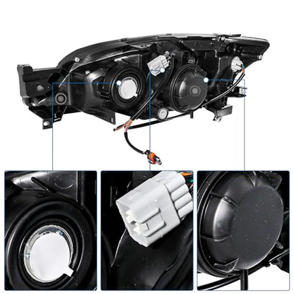 PartsFlow Pair Halogen Headlight Compatible With 2008-2011 Subaru Impreza - color: For 08-11 Subaru Impreza Outback Chrome Housing