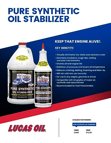 Lucas Oil 10130 Pure Synthetic Oil Stabilizer - 1 Quart - size: 1 Quart, style: 1 Pack