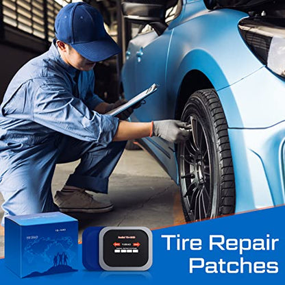 Tallew 60 Pcs Tire Patch Kit Heavy Duty Rubber, 2.56 x 3.15 Inch - size: 2.56 x 3.15 Inch