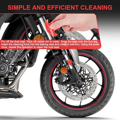 Motorcycle Fork Seal Cleaner 45-55mm Shock Absorber Repair Tool 2 Pack Red - color: RED