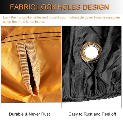 Motorcycle Cover Waterproof Outdoor, 300D Heavy Duty Motorcycle Cover for Harley Davidson Road Electra Glide Road King Shadow Spirit, All Seasons Protection Scooter Cover Fits up to 104" - size: XXXL (Fits up to 104")