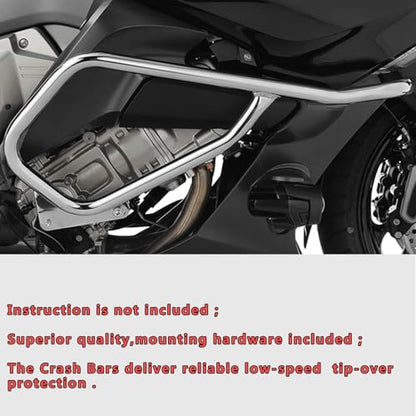Saddlebag Guard Crash Bars Engine Guard Protector Replacement for BMW K1600GT K1600GTL K1600 GT K1600 GTL 2011-2025 Highway Bars Protector (Front and Rear, Sliver) - size: Front and Rear
