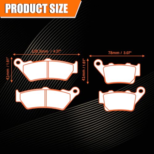 High-Performance Motorcycle Brake Pads - Carbon Fiber Compatible with Indian Scout Sixty 2017-2023 Scout Bobber 2018-2023 Scout Bobber Twenty 2019-2023 Scout 1200 2017-2023 FA209F FA208R