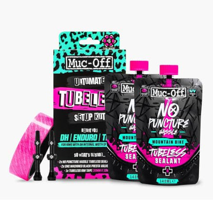 Muc-Off Ultimate Tubeless Setup Kit, DH/Plus, 35mm Tape, 44mm Valve - style: Dh Wide