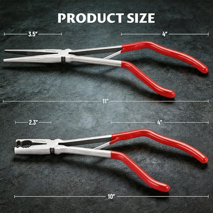 2-Piece Pistol Pliers Set, 11" Long Nose & 10" Long Pliers