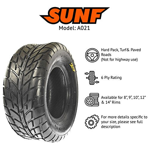 SunF 18x9.5-8 Tubeless 6 Ply - A021 [Set of 4] - size: 18x9.5-8