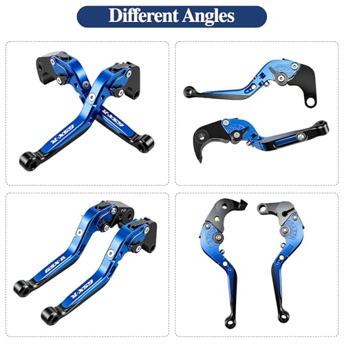 Brake Clutch Lever Set for Suzuki GSX‑R, Adjustable Levers(Blue) - color: Blue