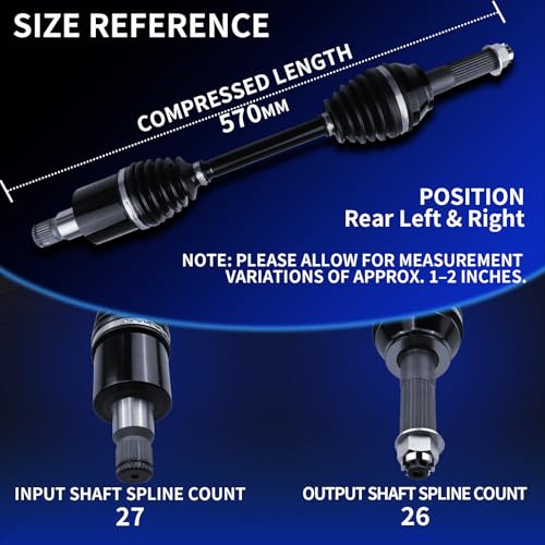 2PCS Rear Left & Right CV Axle Shaft Assembly, Premium CV Joint