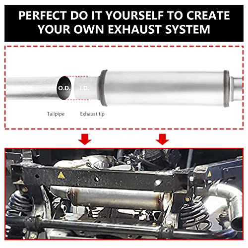 2.25" Inlet/Outlet Exhaust Muffler,2.25 Universal Muffler Stainless Steel Straight Through Design performance muffler 2.25,20'' Overall Deep Sound for Cars (2.25'' Inlet 2.25'' Outlet) - size: 2.25in inlet