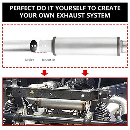 2.25" Inlet/Outlet Exhaust Muffler,2.25 Universal Muffler Stainless Steel Straight Through Design performance muffler 2.25,20'' Overall Deep Sound for Cars (2.25'' Inlet 2.25'' Outlet) - size: 2.25in inlet