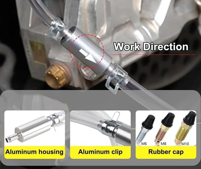 Brake Bleeder Hose - for Car Motorcyle Clutch One Way Check Valve Tube Bleeding Tool Kit 2pcs