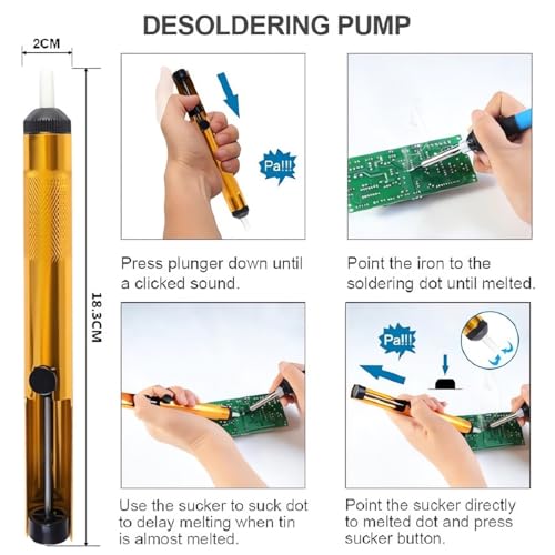Soldering Iron Kit with Digital Multimeter, 60W Adjustable Temperature Electric Soldering Iron, Electronics Repair Tool Kit for Circuit Board, Jewelry, DIY Hobby, Portable Tool Bag (Red) - color: Red