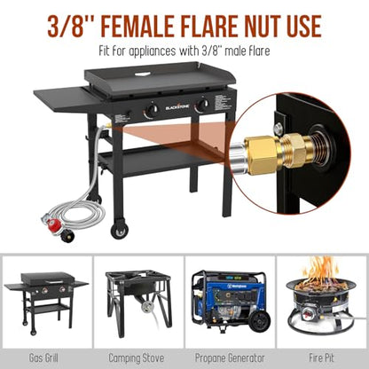 12FT 0-30 PSI Adjustable High Pressure Propane Regulator with Gauge,Stainless Propane Regulator with Hose QCC1 with 3/8 Flare x 1/8 MNPT Fits for Turkey Fryer,Propane Burner,Fire Pit, Forge - size: 12FT