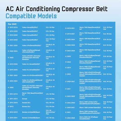 12658178 AC Serpentine Belt for Chevy Silverado Suburban Tahoe - size: 4PK887-887mm