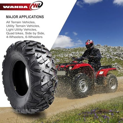 WANDA 26X8-14 UTV ATV Tires 6 Ply 26x8x14 Bighorn Style -Set 2-10183 - size: 26X8-14