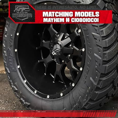 4-Pack Center Caps for Mayhem C108010C01 C806803-2CAP — Matte Black, American Flag - color: Matte Black with American Flag, size: Mayhem C108010C01 / C806803-2CAP