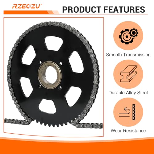 MX650 Dirtbike Chain and Sprocket Upgrade Kit Replacement for Razor - color: Black