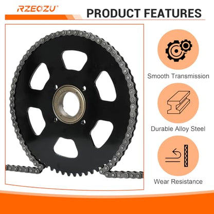 MX650 Dirtbike Chain and Sprocket Upgrade Kit Replacement for Razor - color: Black