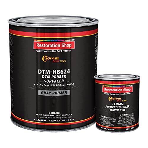 Custom Shop, Gray DTM High Build Urethane Primer Surfacer, 1-1/4 Quart Kit - size: 32 Fl Oz (Pack of 1)