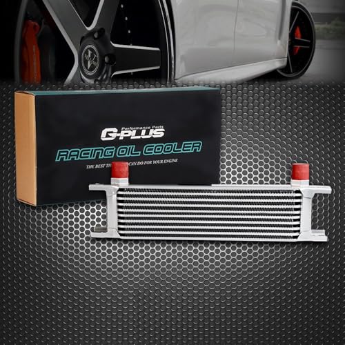 G-PLUS10 Row AN10-10AN Universal Engine Transmission Oil Cooler Radiator Oil Cooler Condenser Silver Aluminum - color: Silver, size: 10 Row AN10