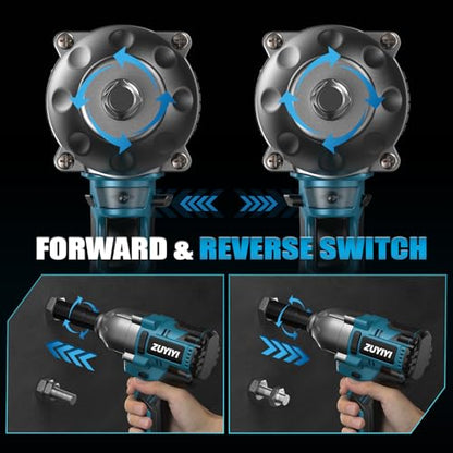 1/2" Cordless Impact Wrench, 1600N.m High Torque Power Impact Gun