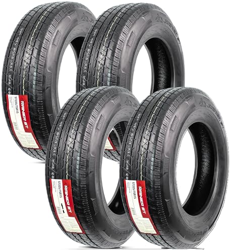eCustomrim 4-Pack ST225/75R15 DEEP TREAD Radial Trailer Tire Load Range D