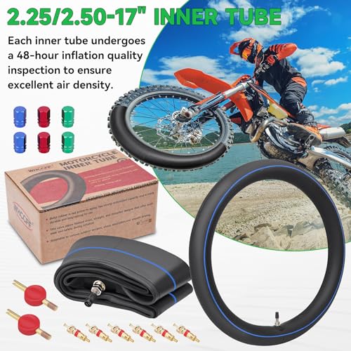 2.25/2.50-17" Heavy Duty Dirt Bike Inner Tube TR4 Staight Valve Stem Tyre Tubes for Honda Kawasaki Yamaha Suzuki Pit Dirt Bike 110cc 125cc 140cc Tire Tube Dirt Bikes Moped Inner Tire - size: 2.25/2.50-17" 2pcs