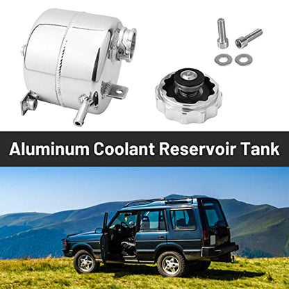 2.5L Aluminium Polished Radiator Coolant Water Overflow Expansion Tank Reservoir,Expansion Alloy Tank Radiator Reservoir Tank with Cap for Mini Cooper S R52 R53,Silver - color: silver