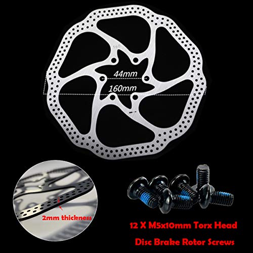 Complete Bike Front & Rear Disc Brake Kit - Calipers, 2x 160mm Stainless Steel Rotors, Cable, Brake Levers & Fixing Screws (Suit-Black) - color: Suit-Black