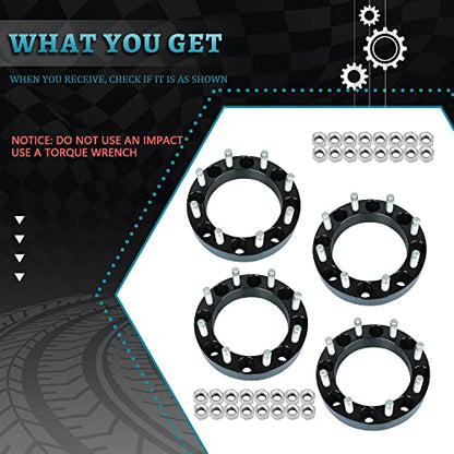 IRONTEK Wheel Spacers 8x180mm M14x1.5 Studs (1.5in, 146mm Hub Bore) Wheel Spacers Adapter FITS Chevrolet Silverado 2500/2500 HD/3500 HD, for GMC Sierra 2500 HD/3500 HD 10.9 Grade Studs 4PCS - size: 1.5"|8x180|4PCS