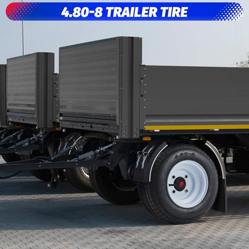 Garvee 2 Pack 4.80-8 4.80x8 480-8 Trailer Tires with 8 inch Rims, 4 Lug on 4 inch, Center Bore 2.85 inch, Multi-Function Utility Trailer Tire for Travel/Landscape/Cargo/Boat/Horse/Farm/Lawn Mower - size: 4.80-8, style: 4 lug on 4"