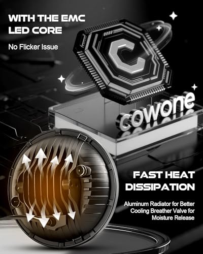 5D 7 Inch LED Headlights Black - Pair