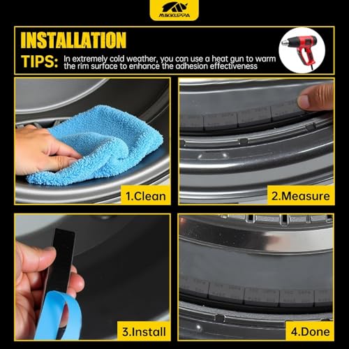MIKKUPPA 1oz Adhesive Stick on Wheel Weights Black, 72oz/Box - color: Black, size: 72 PCS
