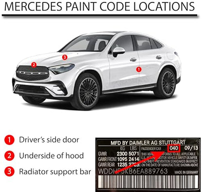 Automotive Paint for Mercedes 960, Alabasterweiss, 8 oz - style: 8 oz