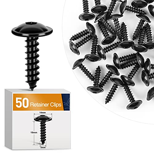 GOOACC 50pcs Torx Truss Head Tapping Screw Fender Liner Splash Guard Under Cover License Bracket for VW Audi N90775001 N90892001 N90648702 Black Zinc M5-2.12 x 19mm T25 - color: 50Pcs Tapping Screw